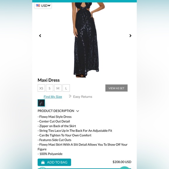 Sexy adjustable LULI FAMA black dress -size small - Picture 8 of 8